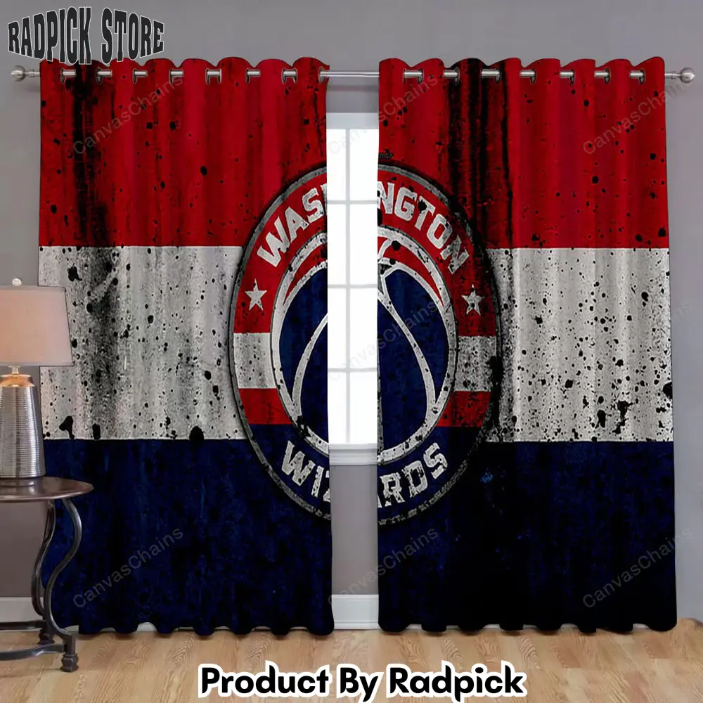 Radpick washington wizards window curtains grunge nba basketball club curtains living room curtains for window rp85255